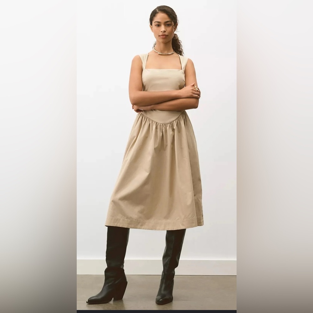 Anthropologie//MAEVE SLEEVELESS DROP-WAIST MIDI DRESS